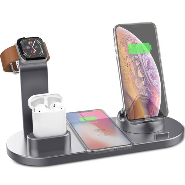 Wireless Charger 4 In 1 Charging Station For AppleIWatch Series 8 7 I-Phone 15 14 13 12 Pro Airpods Pro 3 2 Charging Stand Dock - Image 3