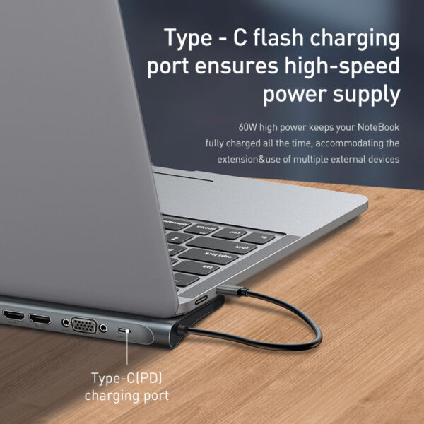 Hub Docking Station And  Cooling Bracket To Ten-port HDMI And VGA Network Port Conversion Hub - Image 4