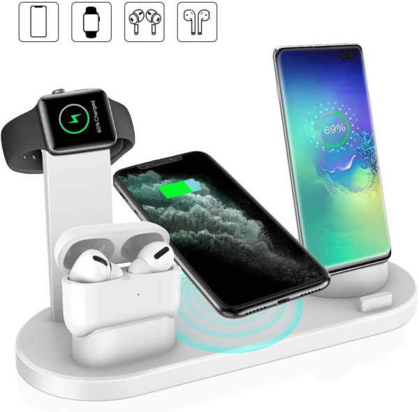 Wireless Charger 4 In 1 Charging Station For AppleIWatch Series 8 7 I-Phone 15 14 13 12 Pro Airpods Pro 3 2 Charging Stand Dock - Image 4