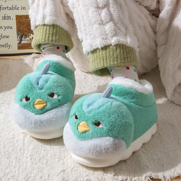 Indoor Home Non-slip Thick Bottom Furry Cotton-padded Shoes With Velvet - Image 4