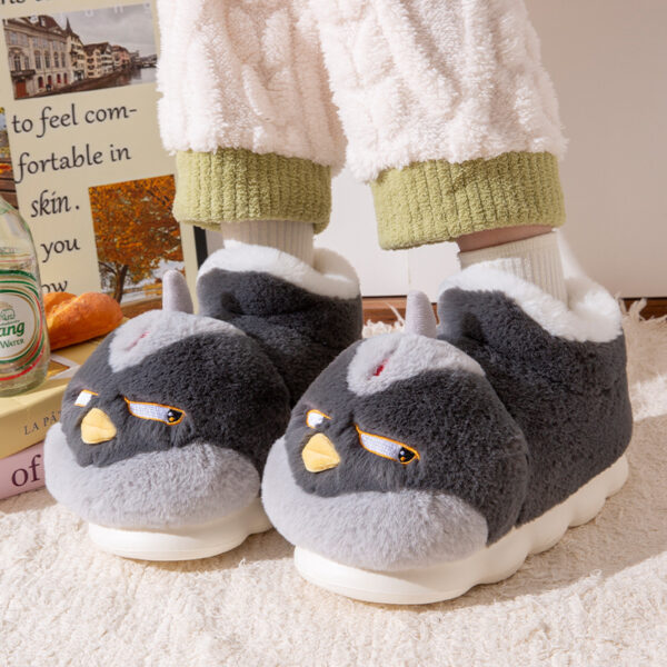 Indoor Home Non-slip Thick Bottom Furry Cotton-padded Shoes With Velvet - Image 7