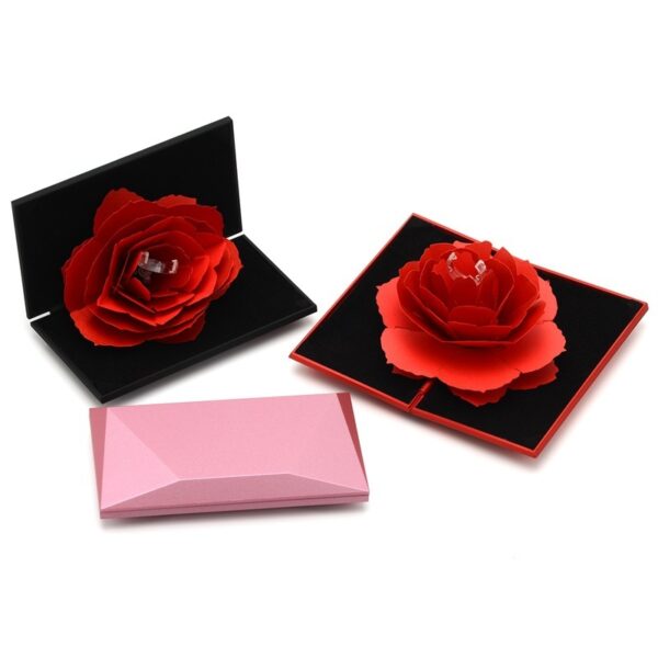 3D Love Box Heart-shaped Rose Flower Rotating Ring Box Valentines Day Gift - Image 7