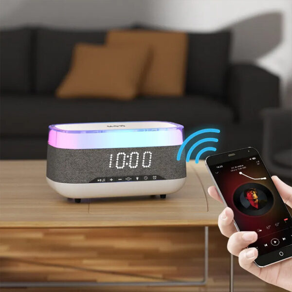 Intelligent Multifunctional Alarm Clock Bluetooth Speaker Wireless Charger Fast Charge Clock Atmosphere Night Light Home Decor - Image 10