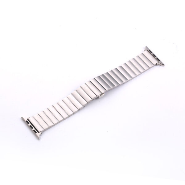 Smart Watch Band Bamboo Stainless Steel Metal Strap - Image 2