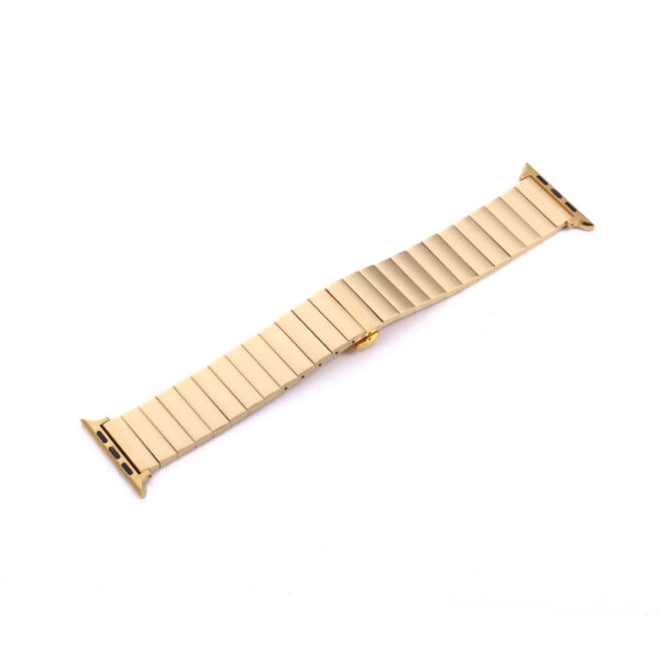 Smart Watch Band Bamboo Stainless Steel Metal Strap - Image 3