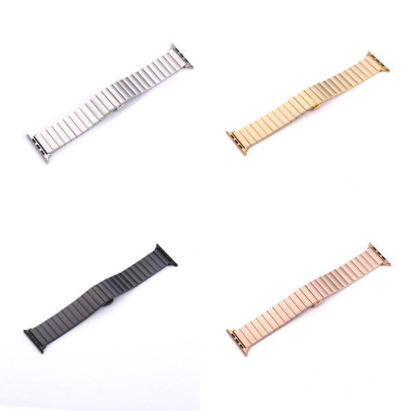 Smart Watch Band Bamboo Stainless Steel Metal Strap - Image 5