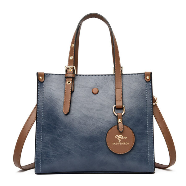 Oil Wax Cowhide Commuter Elegant Women Bag - Image 4