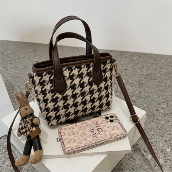 Fashion Houndstooth Shoulder Bags Portable Checkerboard Handbags All-match Messenger Bag Women Totes - Image 4