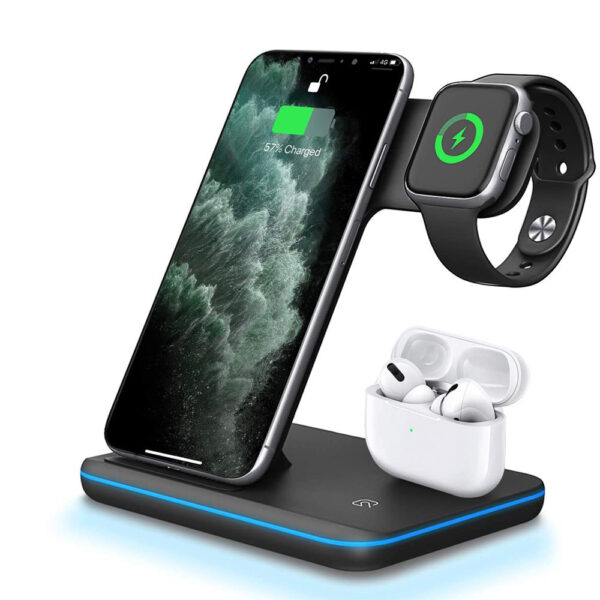 Compatible Mobile Phone Watch Earphone Wireless Charger 3 In 1 Wireless Charger Stand - Image 8