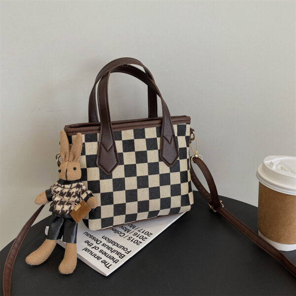 Fashion Houndstooth Shoulder Bags Portable Checkerboard Handbags All-match Messenger Bag Women Totes - Image 3