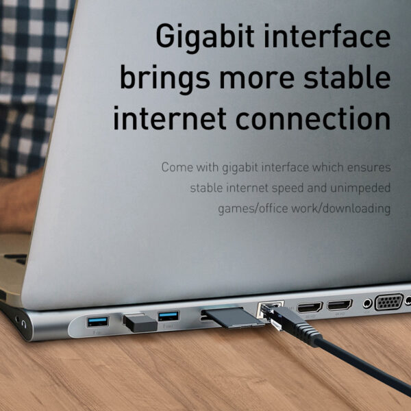 Hub Docking Station And  Cooling Bracket To Ten-port HDMI And VGA Network Port Conversion Hub - Image 3