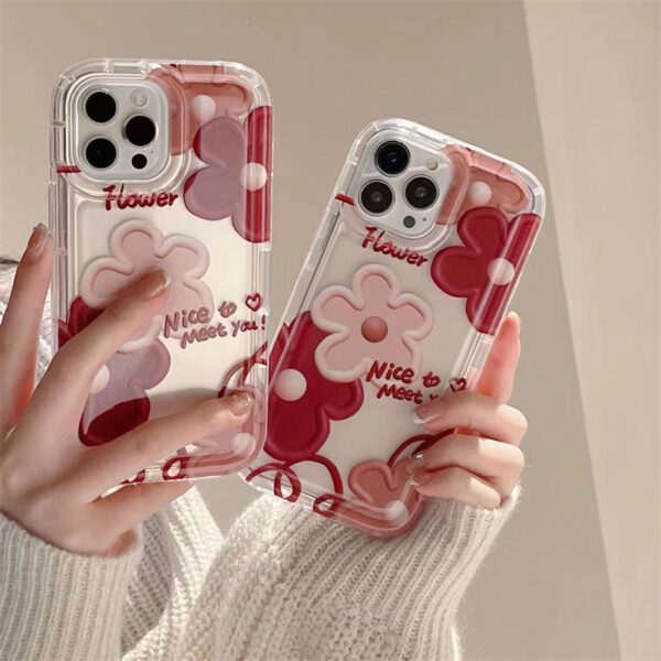 Retro Oil Painting Red Flower Phone Case - Image 2