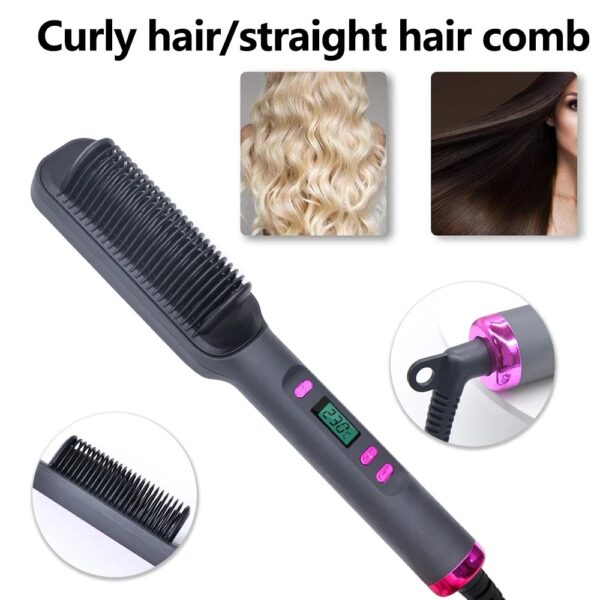 Electric Hot Comb Multifunctional Straight Hair Straightener Comb Negative Ion Anti-Scalding Styling Tool Straightening Brush - Image 6