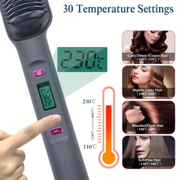 Electric Hot Comb Multifunctional Straight Hair Straightener Comb Negative Ion Anti-Scalding Styling Tool Straightening Brush - Image 9