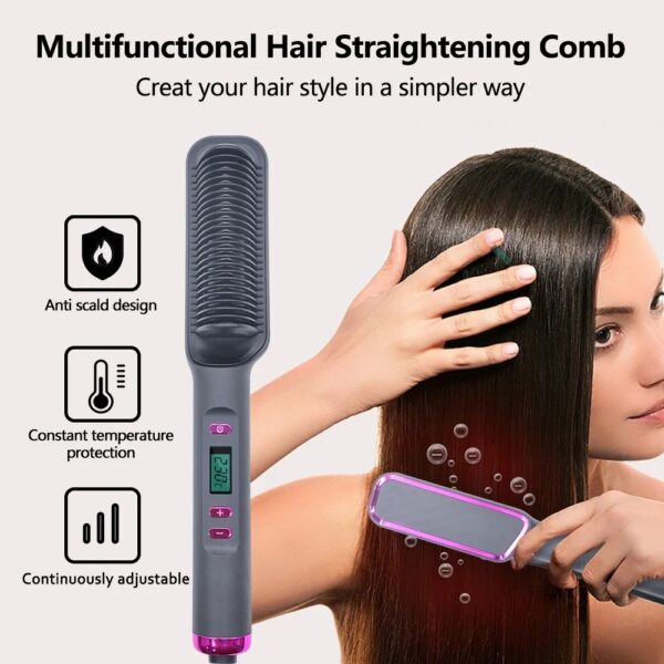 Electric Hot Comb Multifunctional Straight Hair Straightener Comb Negative Ion Anti-Scalding Styling Tool Straightening Brush - Image 7