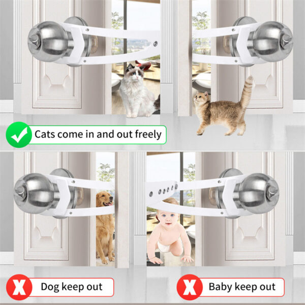 Pet Cat Door Holder Latch Prevents Dogs From Entering Cat Supplies Adjustable Elastic Gate Lock Keep Dog Out Pet Cat Accessories - Image 9