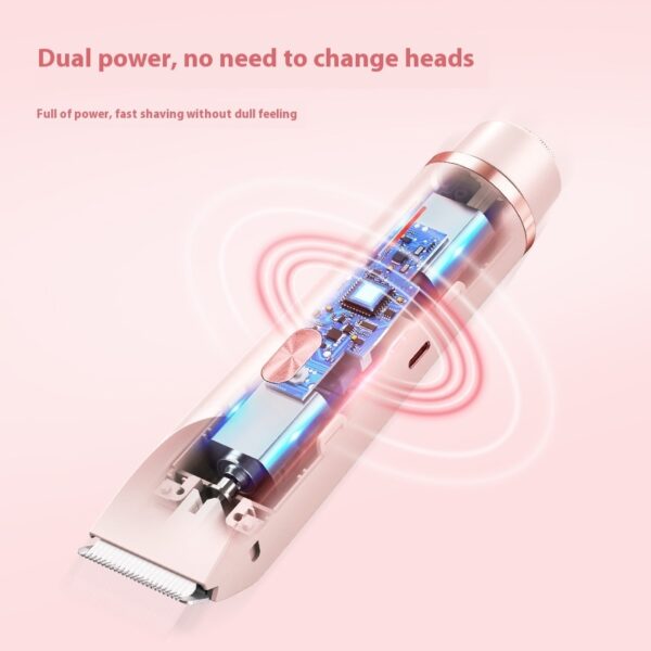 2 In 1 Hair Remover Women's Double Head Shaver Private Pubic Hair Trimmer Electric Razor Wet Dry Electric Body Hair - Image 7