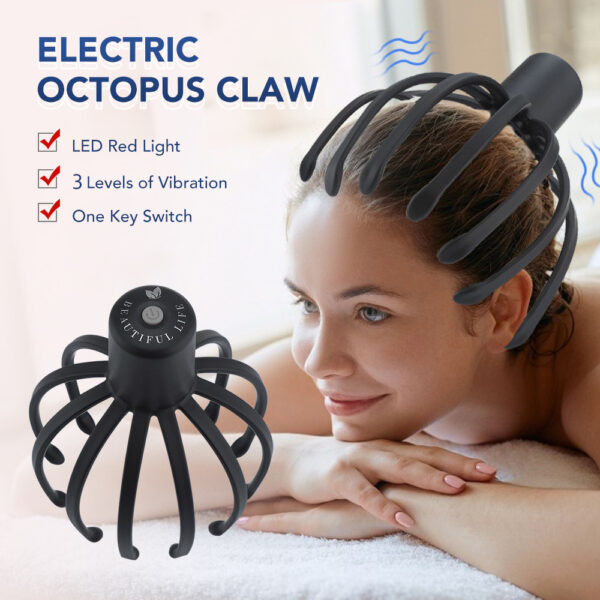 Electric Octopus Claw Scalp Massager Head Scratching Meridian Dredging Relief Stress Improve Sleep Vibration Head Scratcher - Image 3