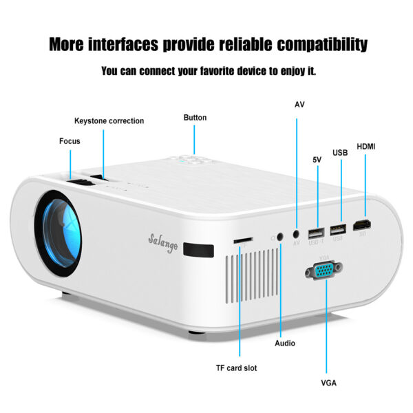 720p Portable Smart Projector P62 Supports Home Office HD Projector - Image 4