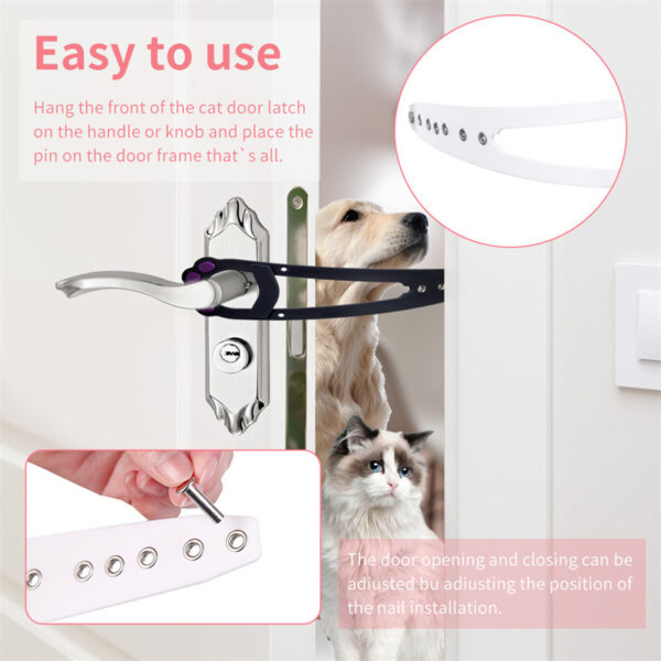 Pet Cat Door Holder Latch Prevents Dogs From Entering Cat Supplies Adjustable Elastic Gate Lock Keep Dog Out Pet Cat Accessories - Image 10