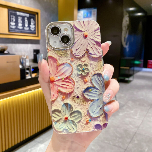 Blue Light Color Flower Phone Case - Image 4