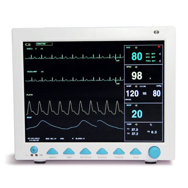 12.1 Inch ICU CCU Vital Signs Patient Monitor 6-parameter ECG RESP NIBP SPO2 TEMP PR - Image 4