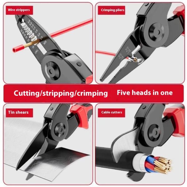 Multi-functional One-to-five Multi-purpose Electrician Wire Stripper - Image 4