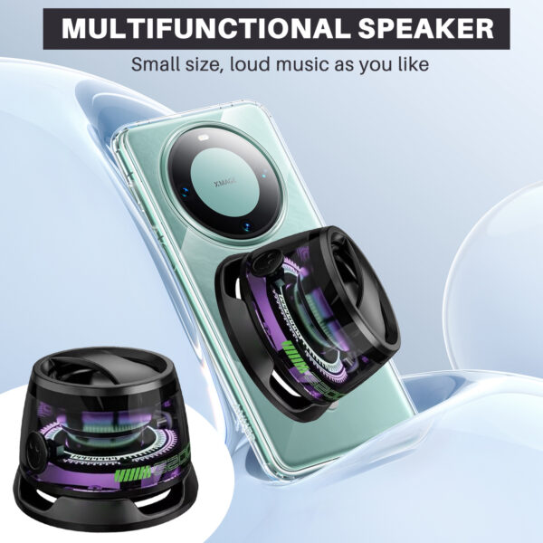 Portable Bluetooth Speaker G200 RGB Lighting Speaker BT5.3 Mini Sound Box 7 Hours Playback Magnetic Phone Holder - Image 3