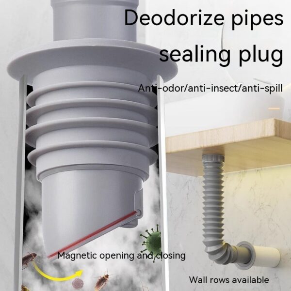 Kitchen Downcomer Sealing Plug Washing Machine Drain Pipe Cover Silicone Ring Anti-odor Closure Artifact