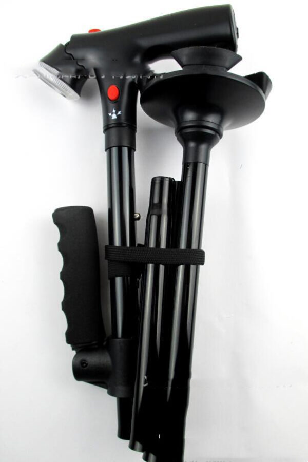 Tumbler Folding Crutch With Alarm LED Light Double Handle - Image 6