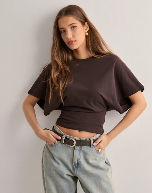 Summer Batwing Sleeve T-shirt Ins Fashion Round Neck Pullover Short-sleeved Tops For Women Clothing - Image 6